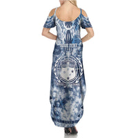 Samoa 685 Summer Maxi Dress Polynesian Pattern Tie Dye Style