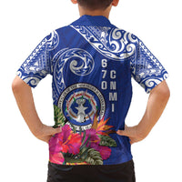 Hafa Adai Northern Mariana Islands Family Matching Off The Shoulder Long Sleeve Dress and Hawaiian Shirt Polynesian Tribal Pattern LT05 - Polynesian Pride