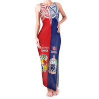 Custom Rugby Samoa And Tonga Family Matching Tank Maxi Dress and Hawaiian Shirt Toa Samoa With Mate Maa - Polynesian Pride