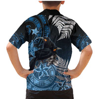New Zealand Huia Bird Family Matching Mermaid Dress and Hawaiian Shirt Aotearoa Maori Pattern