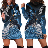 New Zealand Huia Bird Hoodie Dress Aotearoa Maori Pattern LT05 - Polynesian Pride