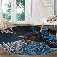 New Zealand Huia Bird Round Carpet Aotearoa Maori Pattern LT05 - Polynesian Pride