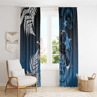 New Zealand Huia Bird Window Curtain Aotearoa Maori Pattern