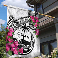 Guam Chamorro Garden Flag Bougainvillea White Polynesian Tribal Pattern