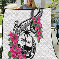 Guam Chamorro Quilt Bougainvillea White Polynesian Tribal Pattern LT05 White - Polynesian Pride