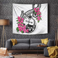 Guam Chamorro Tapestry Bougainvillea White Polynesian Tribal Pattern