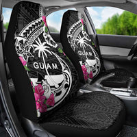 Guam Chamorro Car Seat Cover Bougainvillea Black Polynesian Tribal Pattern LT05 - Polynesian Pride
