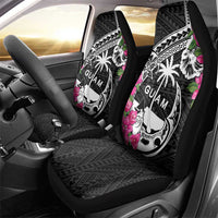 Guam Chamorro Car Seat Cover Bougainvillea Black Polynesian Tribal Pattern LT05 - Polynesian Pride