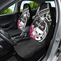 Guam Chamorro Car Seat Cover Bougainvillea Black Polynesian Tribal Pattern LT05 - Polynesian Pride