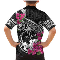 Guam Chamorro Family Matching Mermaid Dress and Hawaiian Shirt Bougainvillea Black Polynesian Tribal Pattern LT05 - Polynesian Pride