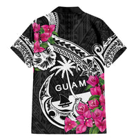 Guam Chamorro Family Matching Mermaid Dress and Hawaiian Shirt Bougainvillea Black Polynesian Tribal Pattern LT05 - Polynesian Pride
