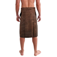 Personalised Bula Fiji Lavalava Fijian Masi Pattern With Brown Coat Of Arms LT05 - Polynesian Pride