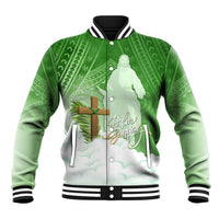 Happy Palm Sunday Baseball Jacket With Polynesian Pattern LT05 Unisex Green - Polynesian Pride