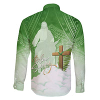 Happy Palm Sunday Family Matching Off Shoulder Long Sleeve Dress and Hawaiian Shirt With Polynesian Pattern LT05 - Polynesian Pride