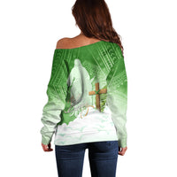 Happy Palm Sunday Off Shoulder Sweater With Polynesian Pattern LT05 - Polynesian Pride