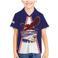 Personalised American Samoa Flag Day Family Matching Mermaid Dress and Hawaiian Shirt Flag Style