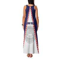 Personalised American Samoa Flag Day Family Matching Tank Maxi Dress and Hawaiian Shirt Flag Style