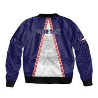 Personalised American Samoa Flag Day Sleeve Zip Bomber Jacket Flag Style