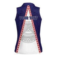 Personalised American Samoa Flag Day Women Sleeveless Polo Shirt Flag Style