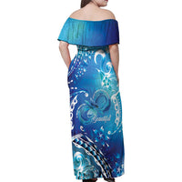Polynesia Autism Awareness Family Matching Off Shoulder Maxi Dress and Hawaiian Shirt Be In Awe Of My 'Tism