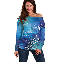 Polynesia Autism Awareness Off Shoulder Sweater Be In Awe Of My 'Tism