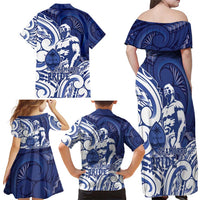 Guam Chief Kepuha Family Matching Off Shoulder Maxi Dress and Hawaiian Shirt Chamorro Pride