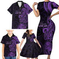 Personalised Lupus Warrior Family Matching Short Sleeve Bodycon Dress and Hawaiian Shirt Never Give Up Polynesian Style LT05 - Polynesian Pride