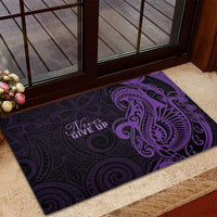 Lupus Warrior Rubber Doormat Never Give Up Polynesian Style