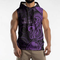 Personalised Lupus Warrior Sleeveless Hoodie Never Give Up Polynesian Style