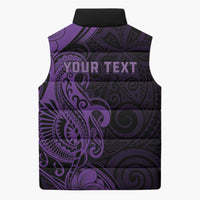 Personalised Lupus Warrior Sleeveless Puffer Jacket Never Give Up Polynesian Style