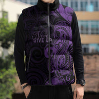Personalised Lupus Warrior Sleeveless Puffer Jacket Never Give Up Polynesian Style