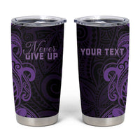 Personalised Lupus Warrior Tumbler Cup Never Give Up Polynesian Style
