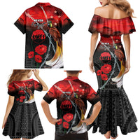 Papua New Guinea Remembrance Day Family Matching Mermaid Dress and Hawaiian Shirt Lest We Forget LT05 - Polynesian Pride