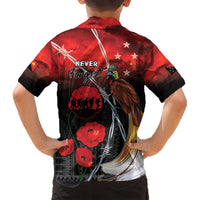 Papua New Guinea Remembrance Day Kid Hawaiian Shirt Lest We Forget