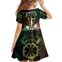 Vanuatu Happy Assumption Day Family Matching Off Shoulder Short Dress and Hawaiian Shirt