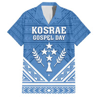Personalised Kosrae State Gospel Day Family Matching Long Sleeve Bodycon Dress and Hawaiian Shirt Simple Style LT05 Dad's Shirt - Short Sleeve Blue - Polynesian Pride