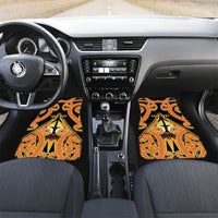 Personalised New Zealand Te Tairawhiti Car Mats Maori Koru Pattern LT05 Set 2pcs - Front Orange - Polynesian Pride