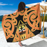 New Zealand Te Tairawhiti Sarong Maori Koru Pattern LT05 One Size 44 x 66 inches Orange - Polynesian Pride