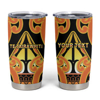 Personalised New Zealand Te Tairawhiti Tumbler Cup Maori Koru Pattern LT05 Orange - Polynesian Pride