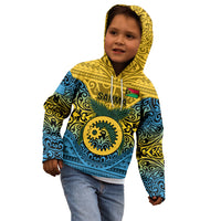 Personalized Vanuatu Sanma Province Kid Hoodie Coat Of Arms And Namele Fern Polynesian Pattern LT05 - Polynesian Pride