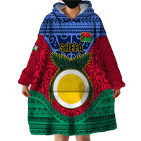 Personalized Vanuatu Shefa Province Wearable Blanket Hoodie Coat Of Arms And Namele Fern Polynesian Pattern LT05 - Polynesian Pride