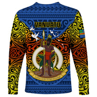 Vanuatu Tafea Province Long Sleeve Shirt Coat Of Arms And Namele Fern Polynesian Pattern LT05 - Polynesian Pride