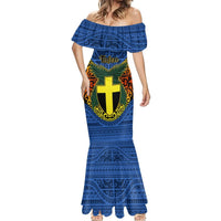 Personalized Vanuatu Tafea Province Mermaid Dress Coat Of Arms And Namele Fern Polynesian Pattern LT05 - Polynesian Pride