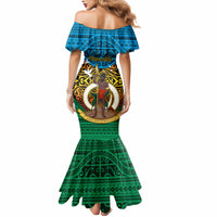 Vanuatu Torba Province Mermaid Dress Vanuatuan Coat Of Arms Polynesian Pattern LT05 - Polynesian Pride
