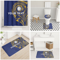 Personalised Nauru Angam Day Bathroom Set Gold Navy Tribal Pattern LT05 - Polynesian Pride