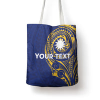 Personalised Nauru Angam Day Tote Bag Gold Navy Tribal Pattern LT05 - Polynesian Pride