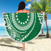 Cook Islands Gospel Day Beach Blanket Green Tribal Curves
