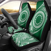 Cook Islands Gospel Day Car Seat Cover Green Tribal Curves