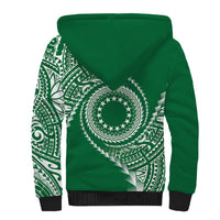Cook Islands Gospel Day Sherpa Hoodie Green Tribal Curves