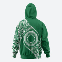 Cook Islands Gospel Day Zip Hoodie Green Tribal Curves